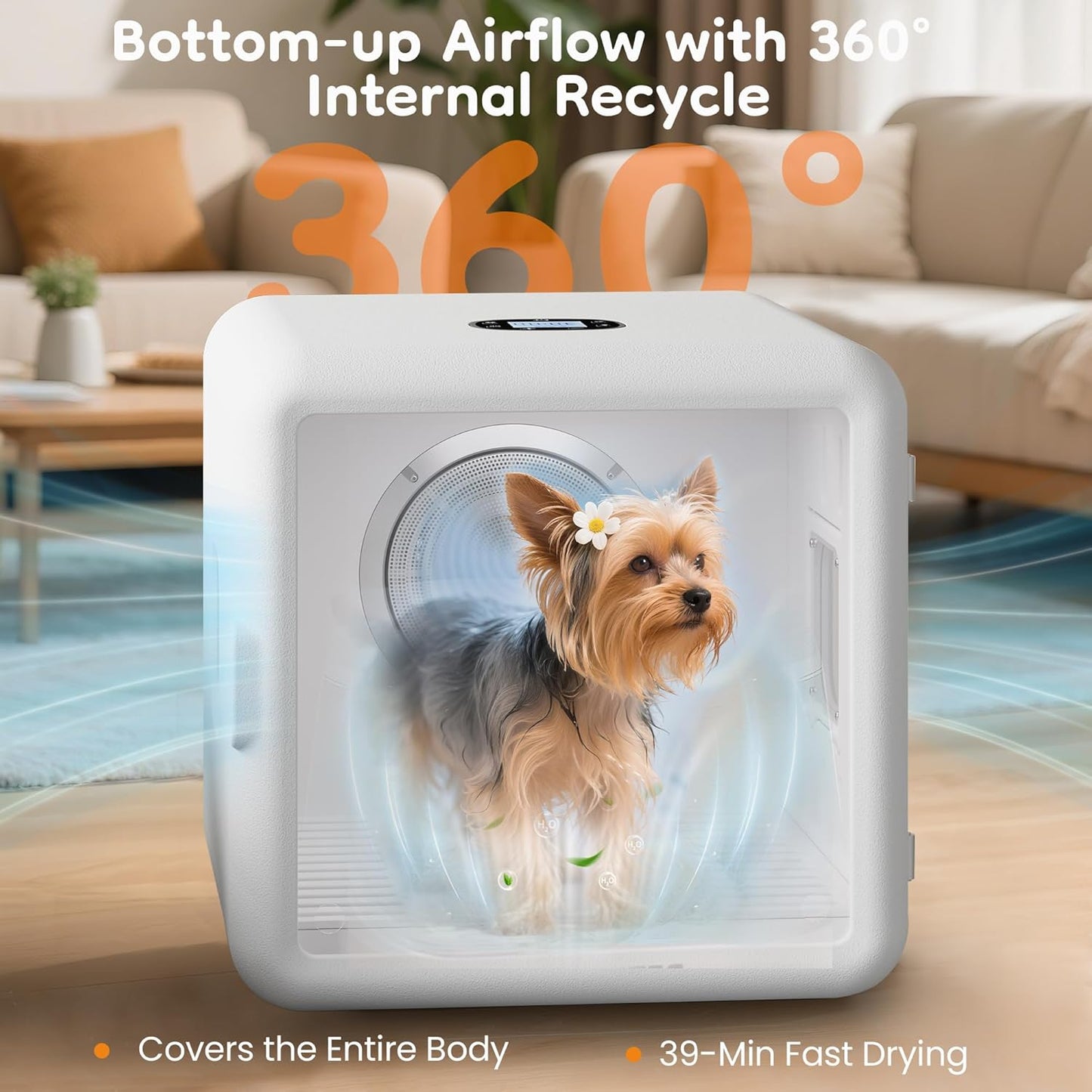 Keygarzone Pet Dryer Box for Cats & Dogs ¨C 65L Quiet Hair Drying Machine with Adjustable Temp, Blow Air Function ¨C Portable Dog Dryer for Home Bathing, Pet Drying Kit