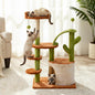 Cactus Cat Tree for Indoor Cats, Multi-Level Cat Tower with Sisal Scratching Posts, Stable Cat Condo with Perches and Climbing Steps, 36.6", Brown