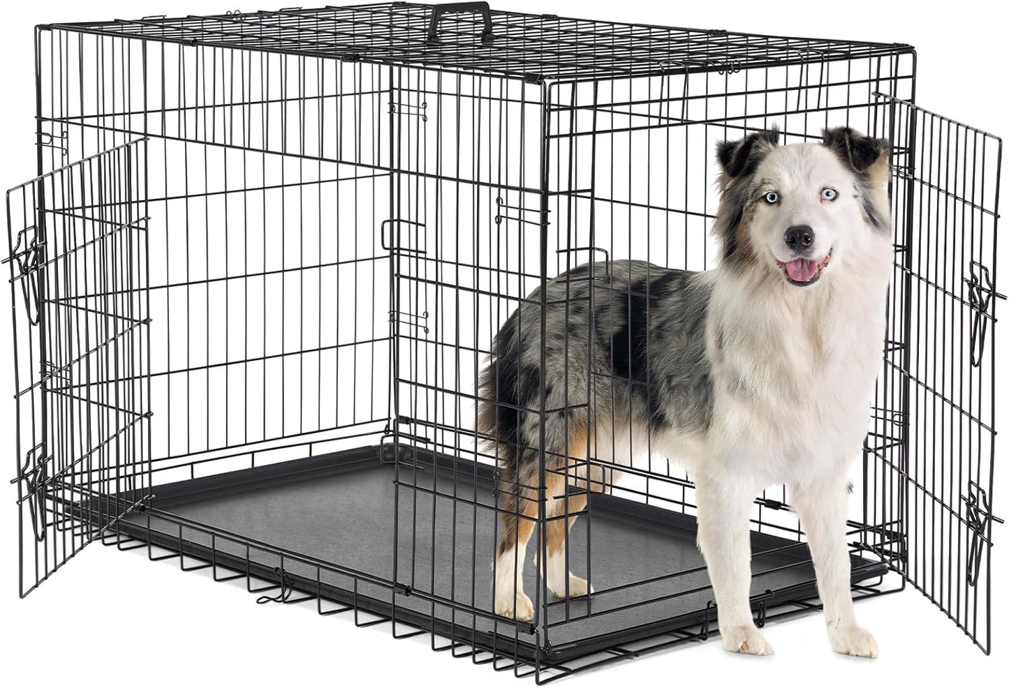 Dog Crate with Double Doors, 24- 53 Inch