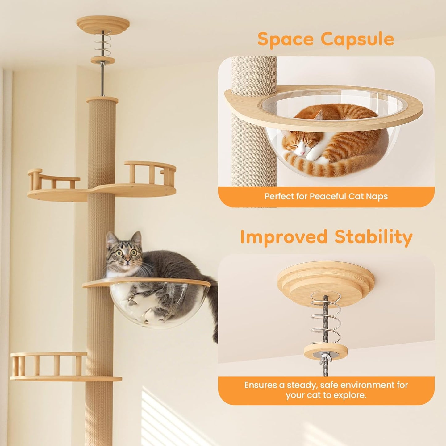 Keygarzone Floor to Ceiling Cat Tree Tower