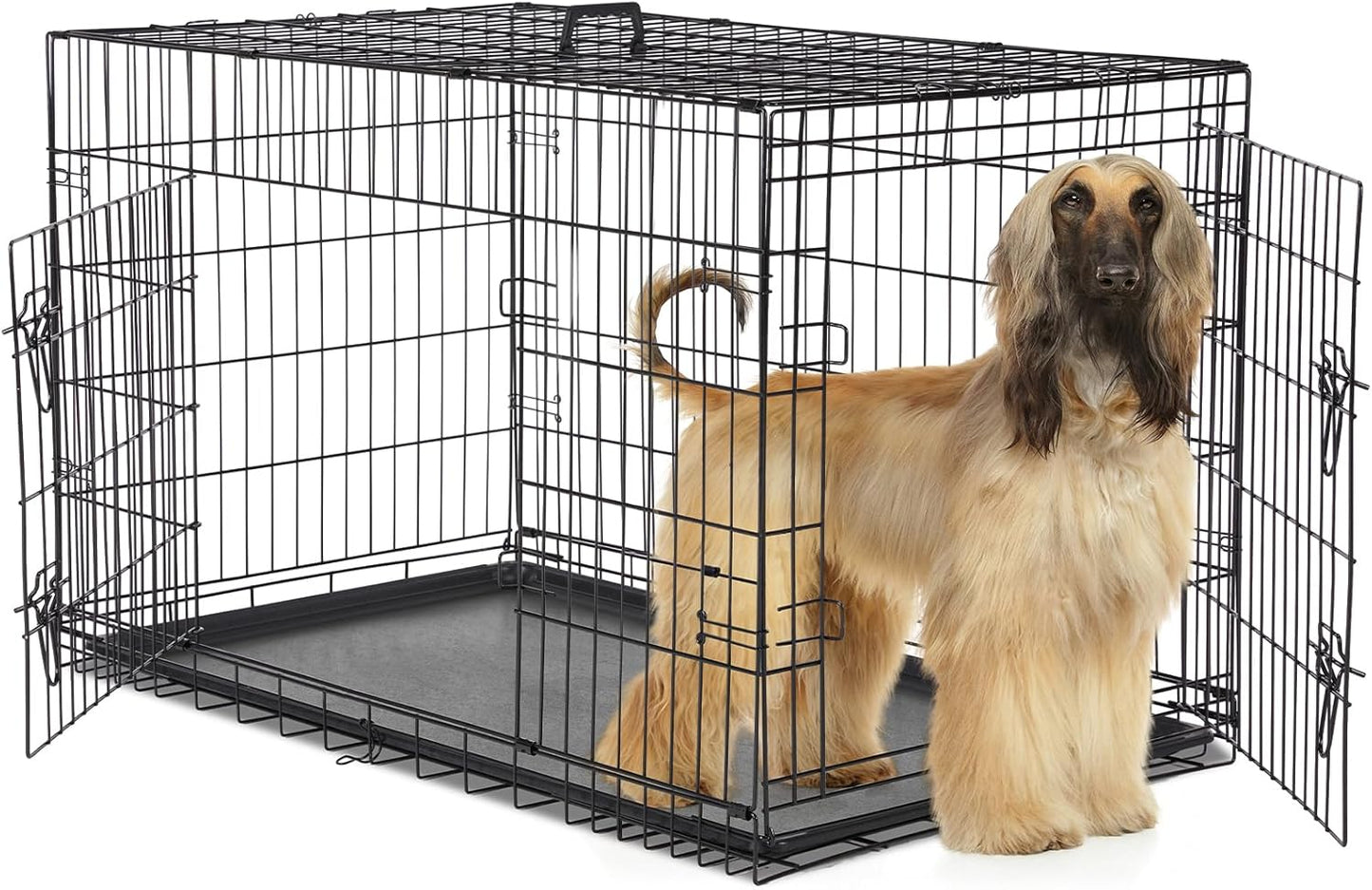 Dog Crate with Double Doors, 24- 53 Inch