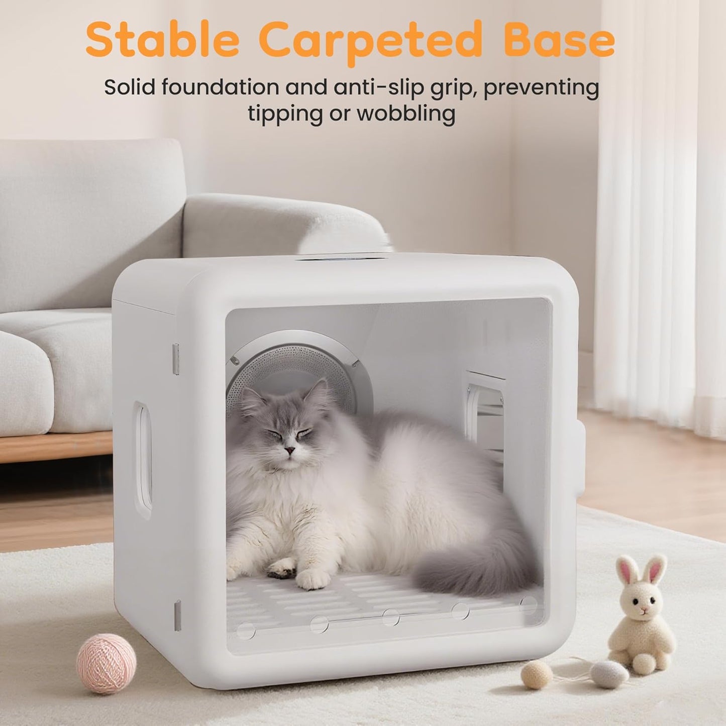 Keygarzone Pet Dryer Box for Cats & Dogs ¨C 65L Quiet Hair Drying Machine with Adjustable Temp, Blow Air Function ¨C Portable Dog Dryer for Home Bathing, Pet Drying Kit