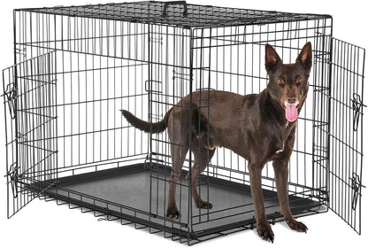 Dog Crate with Double Doors, 24- 53 Inch