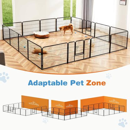 Dog Playpen Indoor Fence Height Metal Exercise Pen with Door