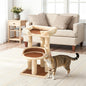 Keygarzone Multi-Level Cat Tree for Indoor Cats, Modern Cat Tower with Double Beds & Scratching Posts, 27 in Cute Cat Tree for Large Cats and Kitten, Small Cat Climbing Tower with Hanging Toys, Grey