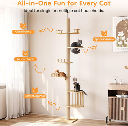 Keygarzone Floor to Ceiling Cat Tree Tower