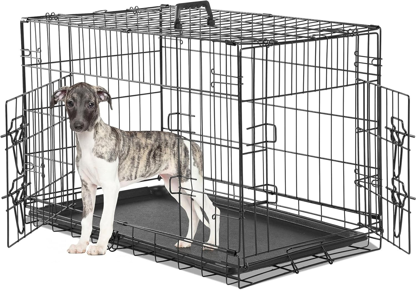 Dog Crate with Double Doors, 24- 53 Inch