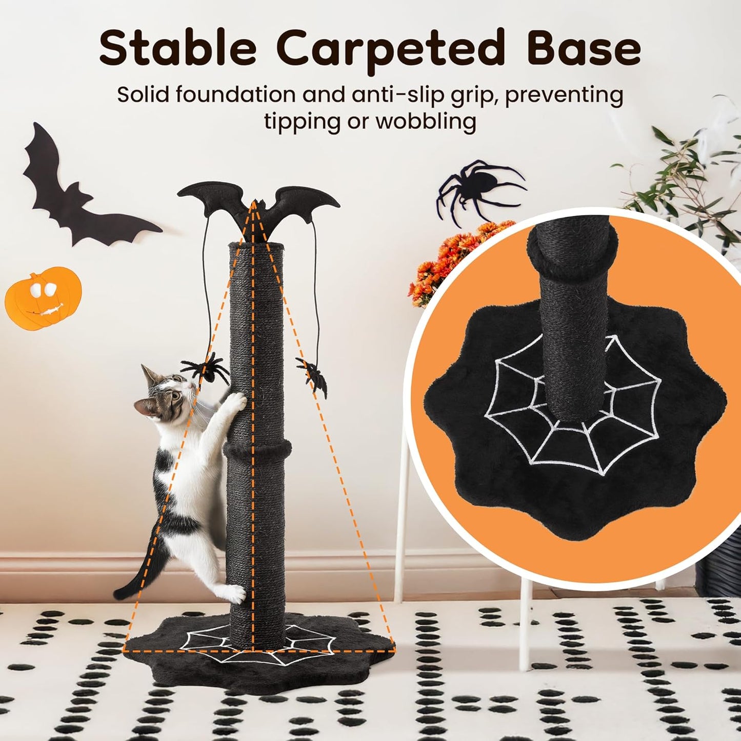 Keygarzone 25" Halloween-Themed Cat Scratching Post