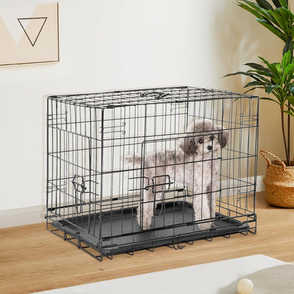 Dog Crate with Double Doors, 24- 53 Inch
