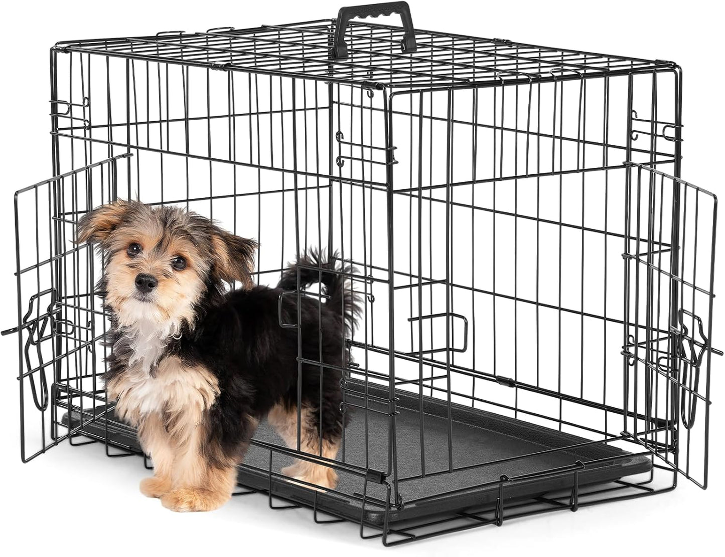 Dog Crate with Double Doors, 24- 53 Inch