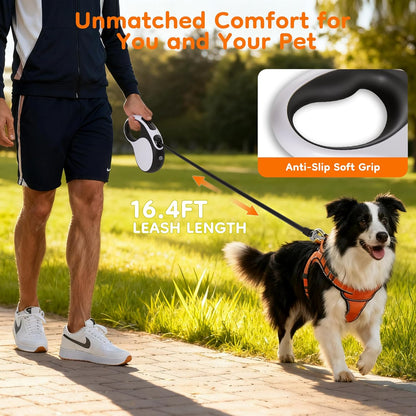 Keygarzone Retractable Dog Leash with LED Light, 16.4ft, 110lb Pull