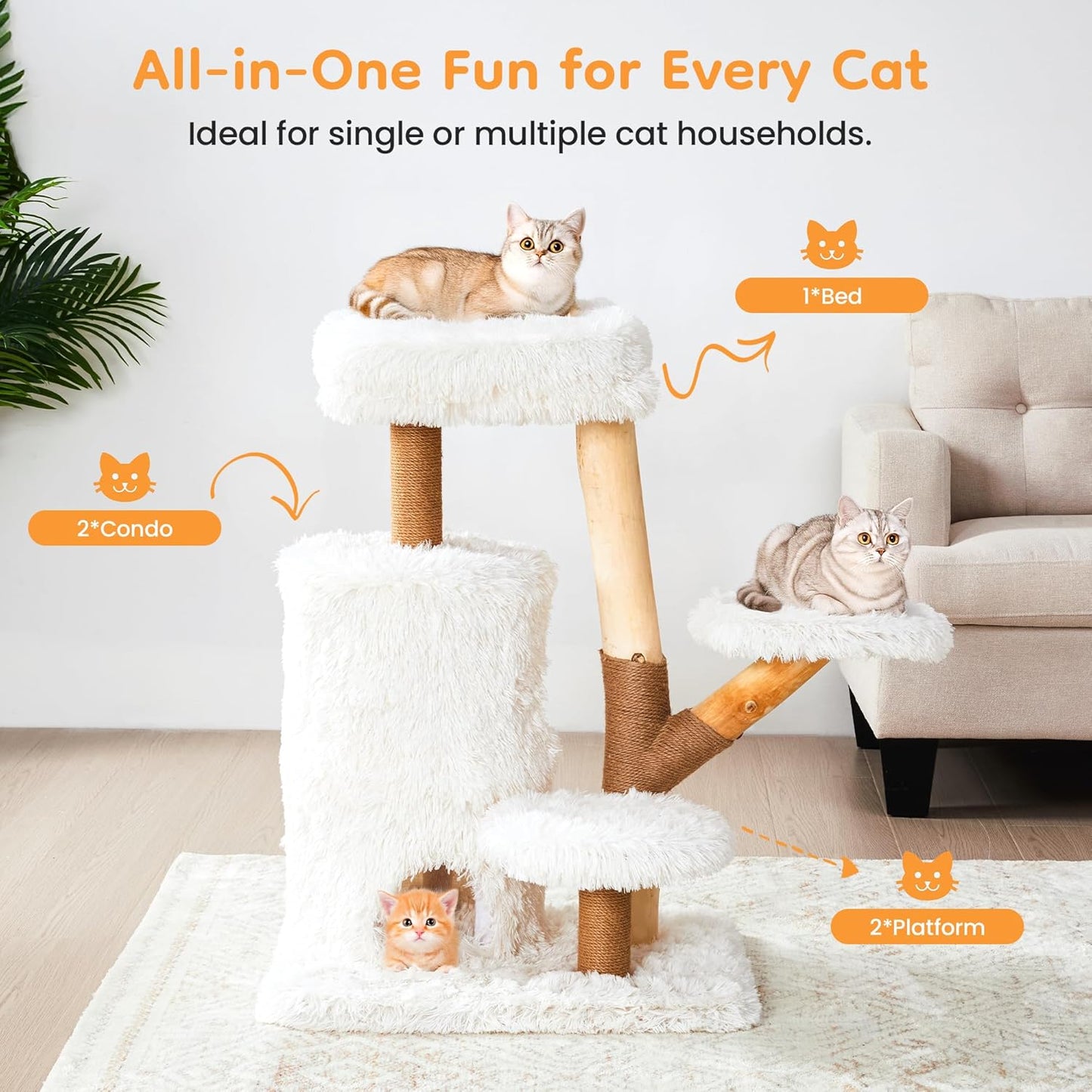 Keygarzone 35-Inch Cat Tree for Indoor Cats