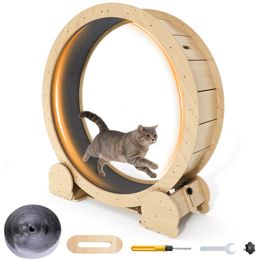 Keygarzone Cat Exercise Wheel for Indoor Cats – 46" Running Treadmill with Felt Track